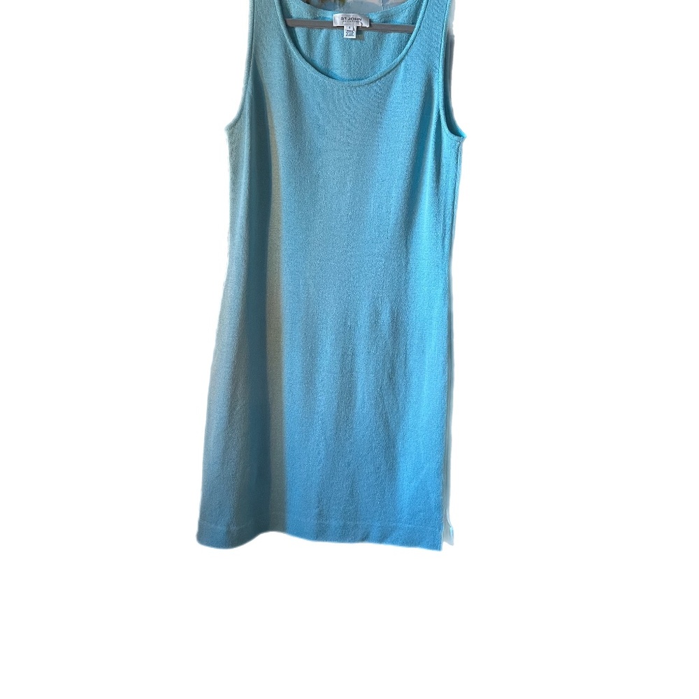 St John knit Sheath Conservative Turquoise Office work party Dress size 10